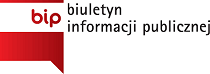 Biało czerwone logo BIP. Na białym tle czerwony napis bip, z prawej strony czarny napis biuletyn informacji publicznej.