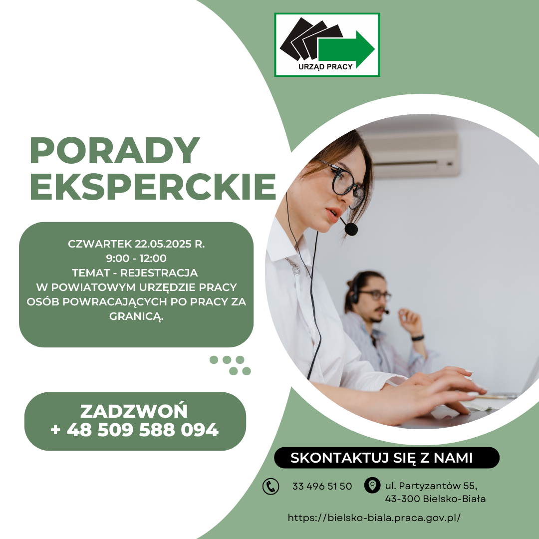 Zdjęcie artykułu Porady eksperckie - temat - Rejestracja w powiatowym urzędzie pracy osób powracających po pracy za granicą.